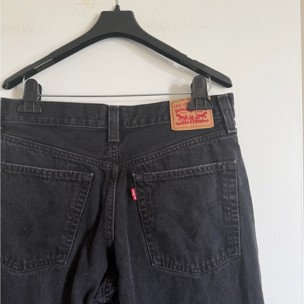 Levi’s Black Denim Foldover ‘94 Baggy Wide Leg Jeans size 26 - Picture 5 of 8